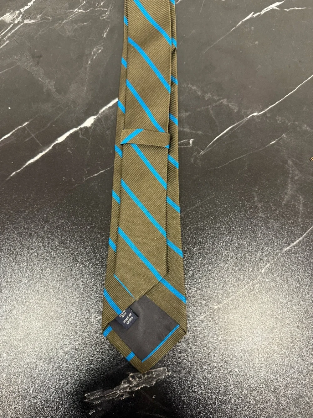LN Crewcuts jcrew 100% Silk Striped Tie Green Blue Twill Boys teen Christmas